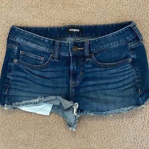 Low rise jean shorts